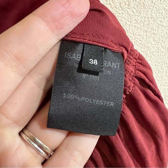 Isabel Marant Damen brick red satin lightweight peplum sleeveless blouse 38/M - Picture 6 of 8